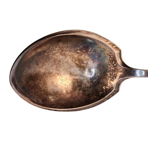Vintage Ladle Holmes & Edwards XLV Silver plated Floral Serving Spoon With Ornat - Picture 8 of 9